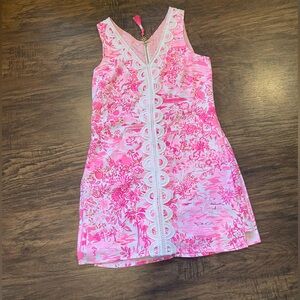 Lilly Pulitzer Pink and White Lace Dress